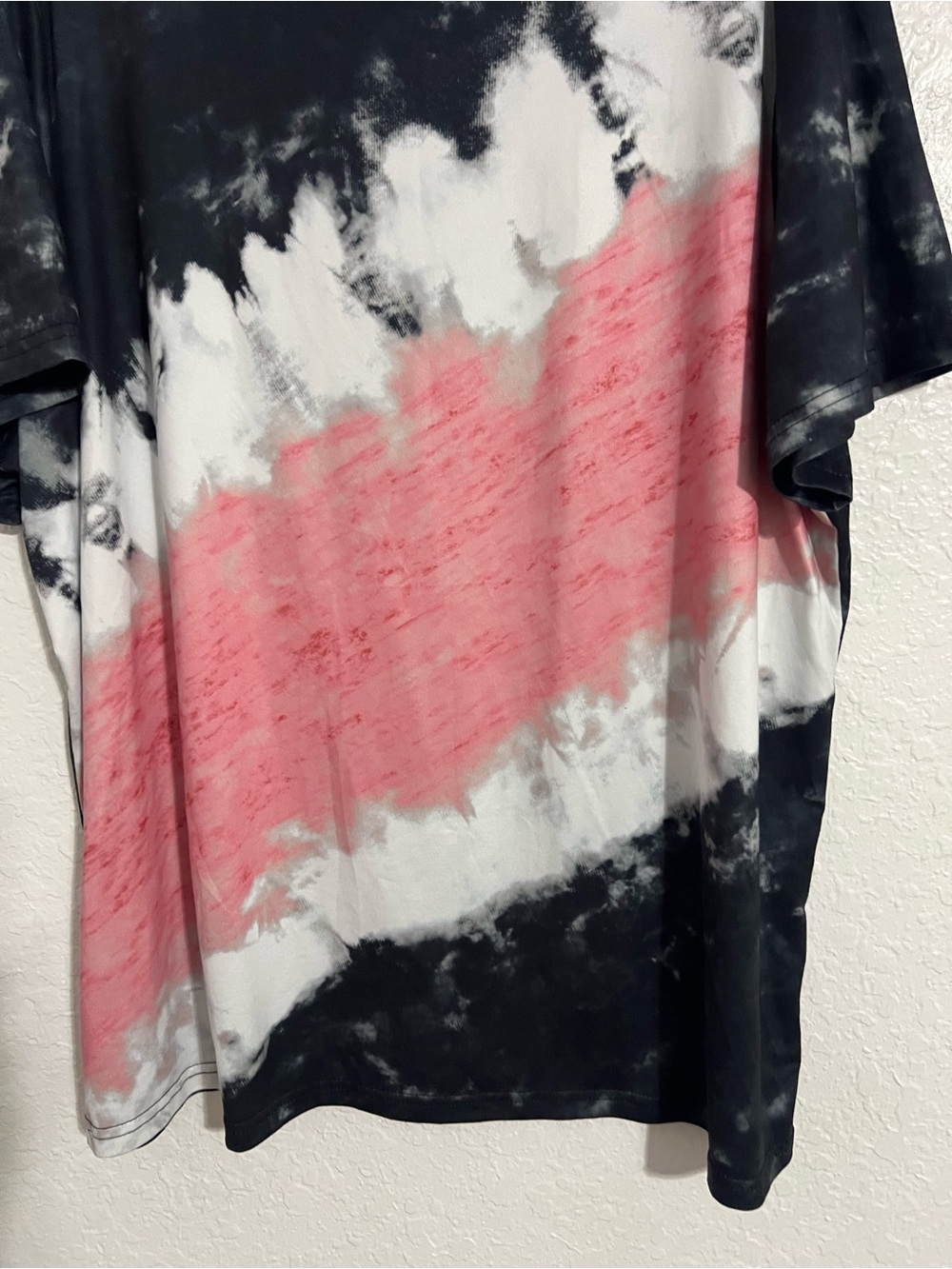Women Black Tie Dye T-Shirt Size 3 XL Short Sleeve Crew Neck Polyester # 740 - Picture 3 of 5
